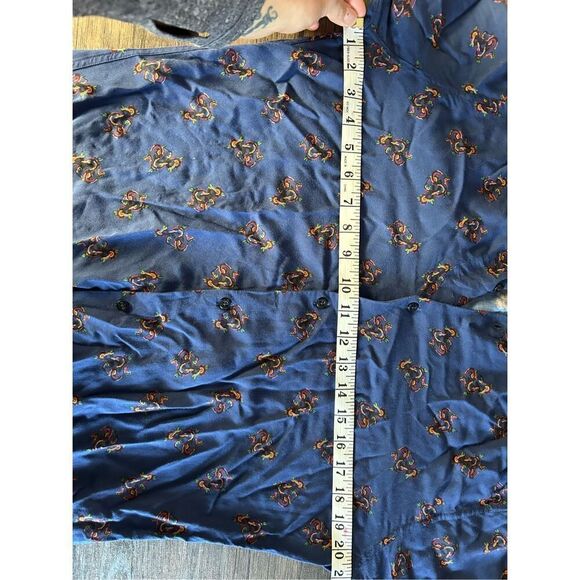 The Kooples Fitted Medium Abstract Blue Long Sleeve Button Down Shirt - Picture 10 of 11